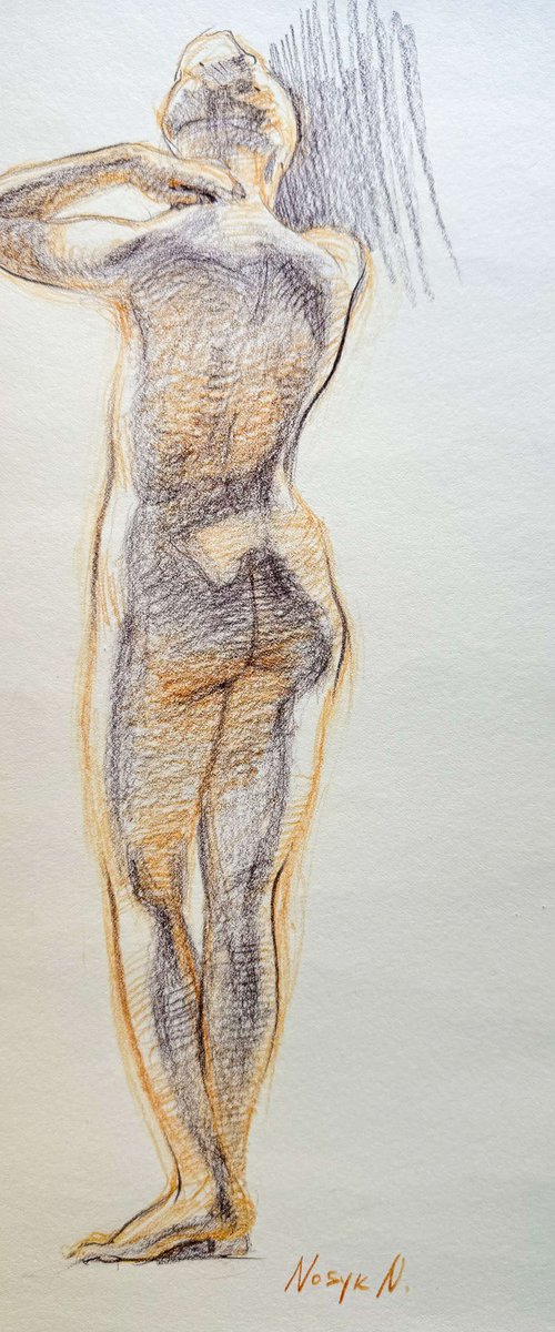 Realistic Nude Figure Study by Nataliia Nosyk