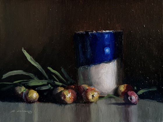 Olives and a Blue Cup