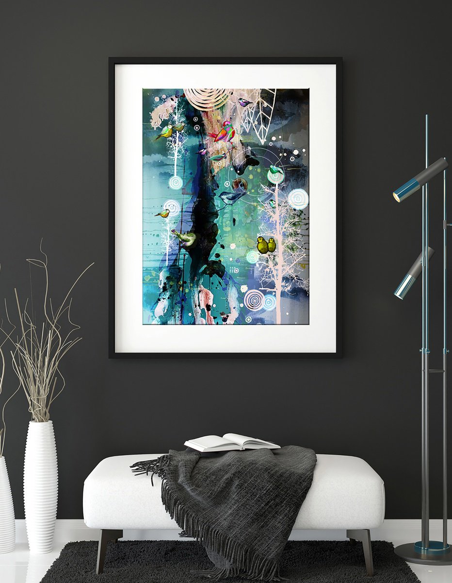 Impressionistic Animal Print By Randi Antonsen, 20 X 28", The Future Is Open, Original Artwork