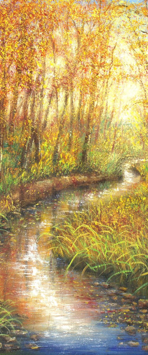 Autumn forest with the stream by Ludmilla Ukrow