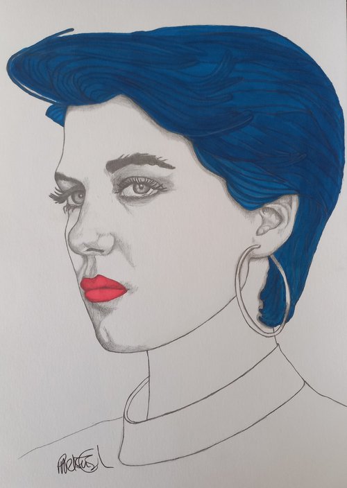 Girl with Blue Hair by Paul Nelson-Esch