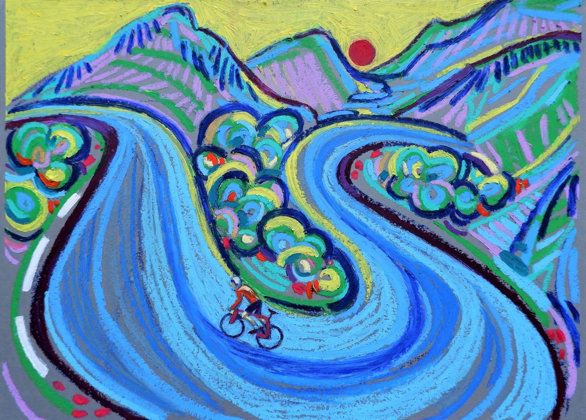 Cycling in the mountains by Van Lanigh