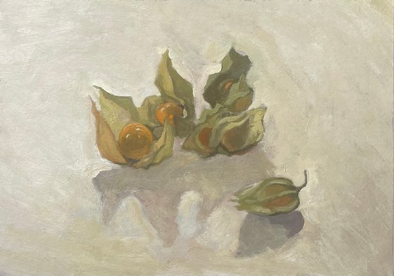 Golden berries on table