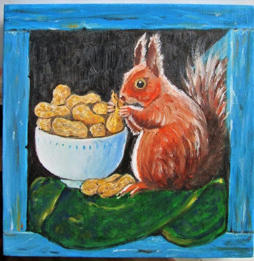 Squirrel and his nuts by MARJANSART