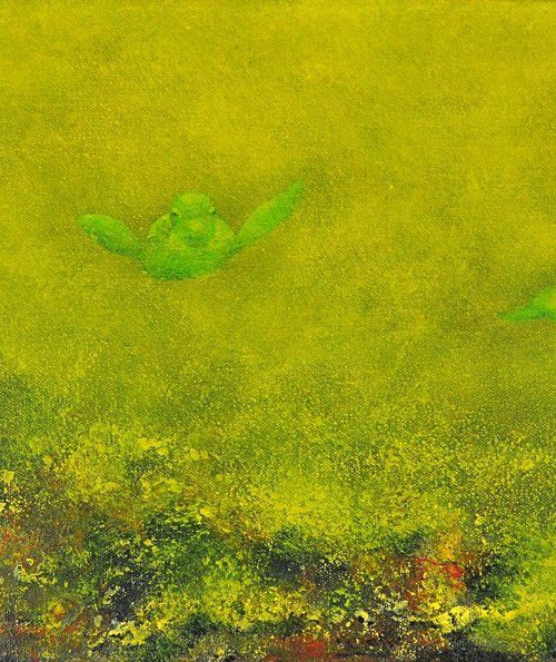 Somewhere in paradise.60x30 cm. by Thierry Vobmann. Abstract .