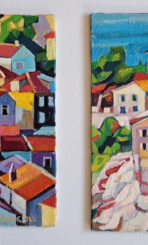 Set of two paintings, 17 by Maja Đokić Mihajlović