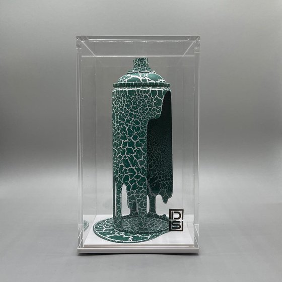 Painty Can - Green White Crackle