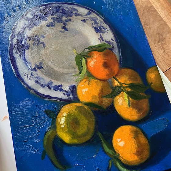 Framed Still life with tangerines