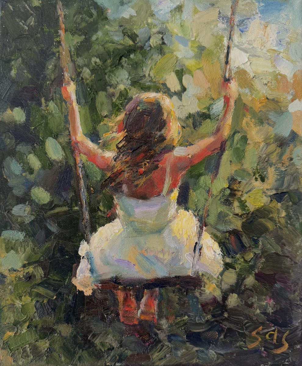 Impressionistic Landscape Oil Painting By Liubou Sas, 10 X 12", Wings 5, Original Artwork