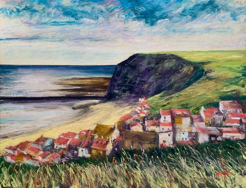 Staithes From Above by Andrew Moodie