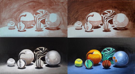 Marbles in chiaroscuro