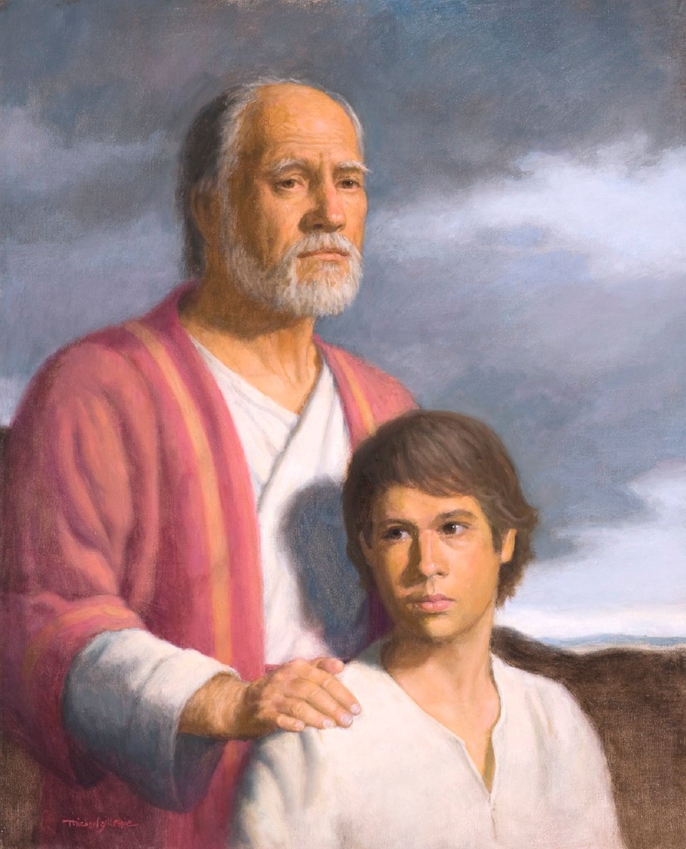 Portrait Oil Painting By Michael Gillespie, 24 X 30", Abraham And Isaac, Original Artwork