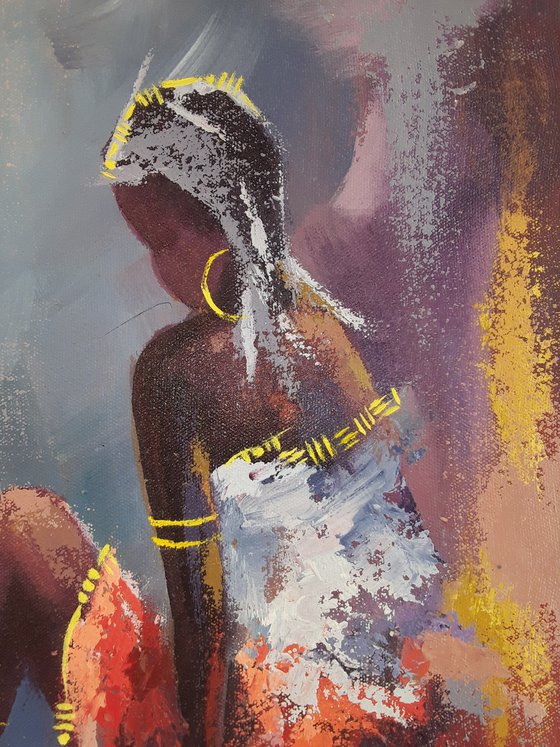 African woman in head gear