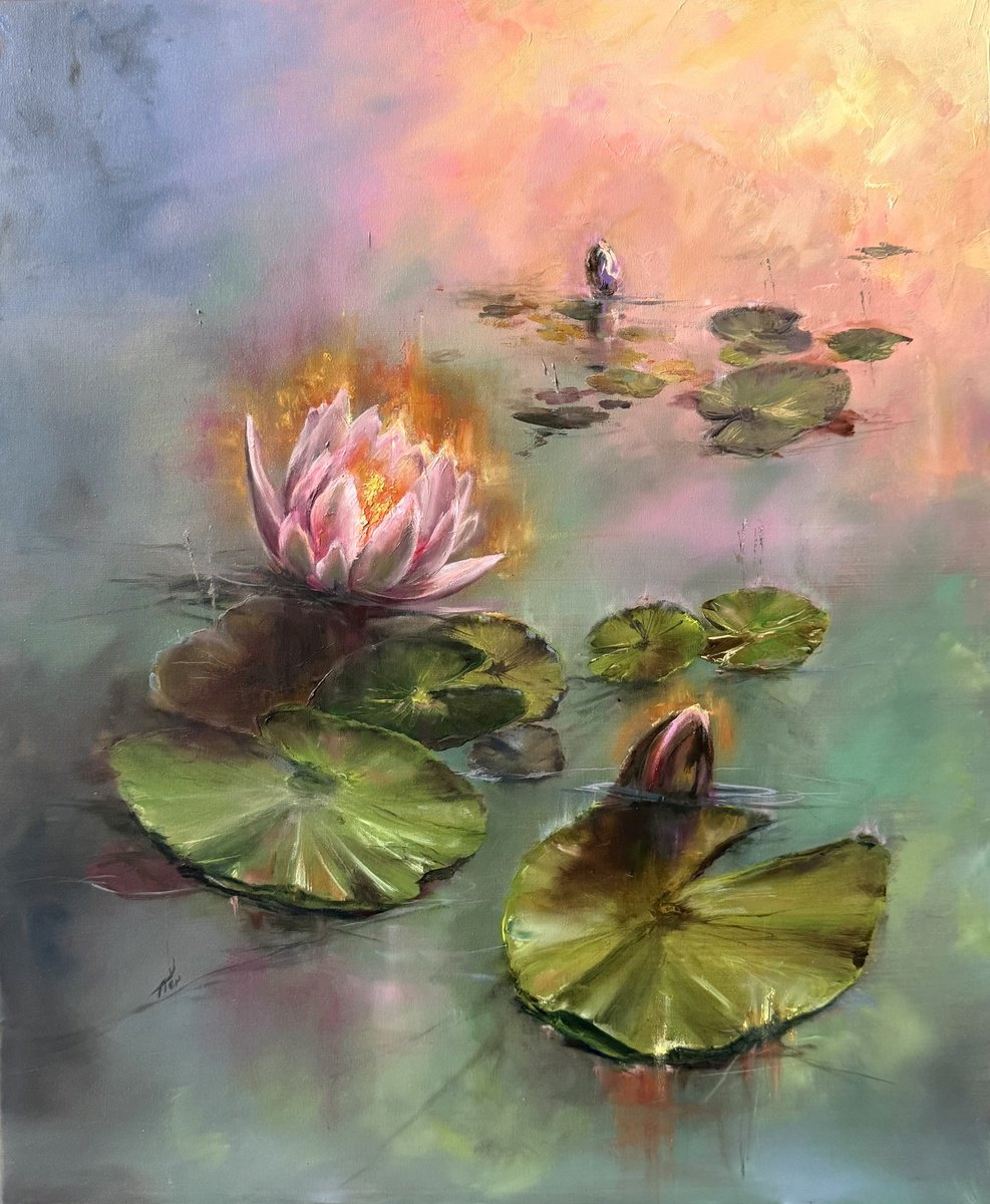 Lilies Of Sunrise Iii By Alesia Yeremeyeva, 20 X 24, Artwork For Sale On Artfinder