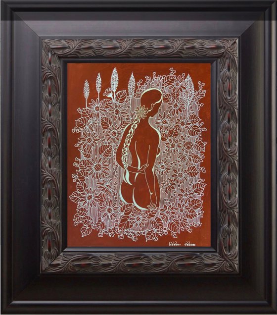 Burnt Orange Drawings (Quadriptych)