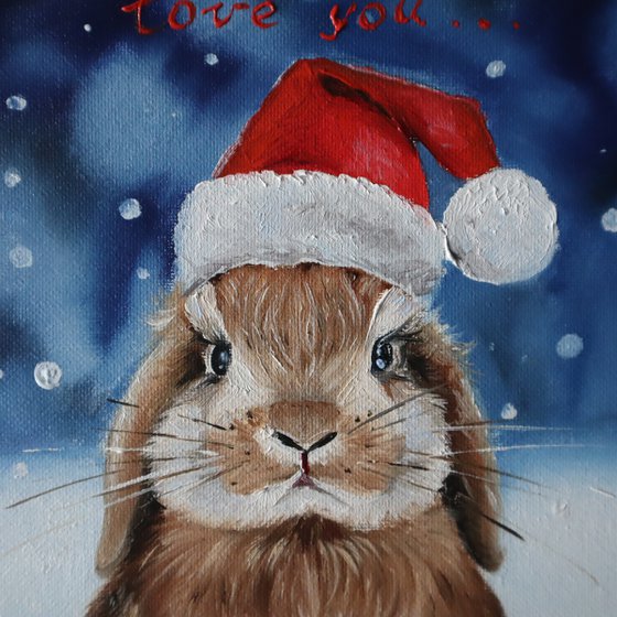 Christmas Bunny Painting