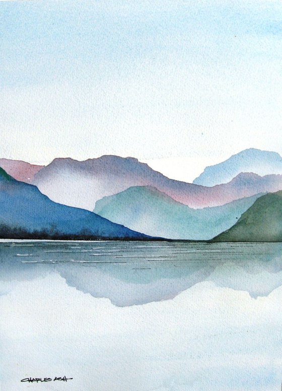 Highlands Lake - Original Watercolor Painting