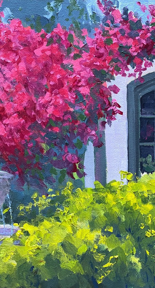 Bougainvillea In Carmel Courtyard by Tatyana Fogarty