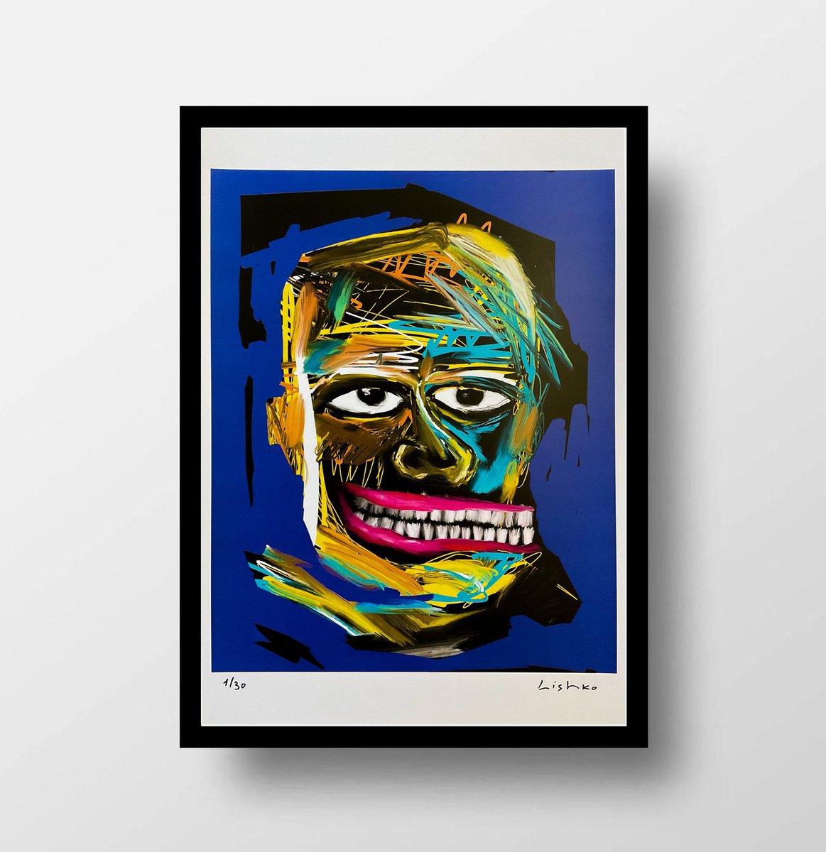 Expressive Portrait Giclee Print By V. Lishko, 8 X 12", Portrait, Original Artwork