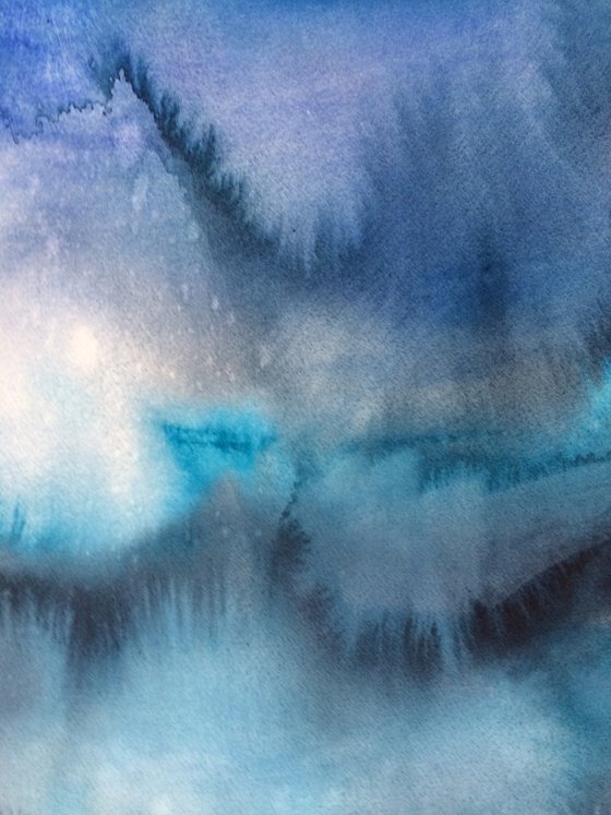 Endless Blue  I  Landscape I Seascape I Abstract Watercolor