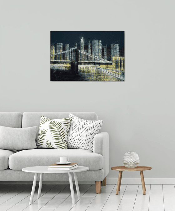 New York - The Brooklyn Bridge Illuminated