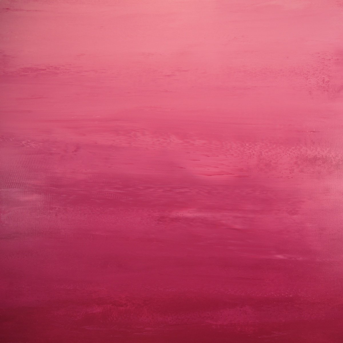 Expressive Abstract Acrylic Painting By Suzanne Vaughan, 40 X 40", Rose Pink - Color Field, Original Artwork
