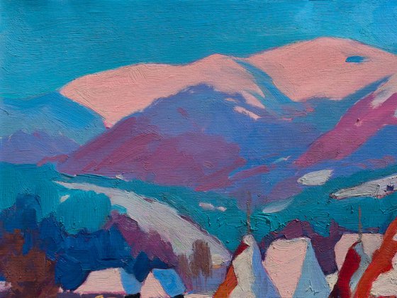 Snow Covered Haystacks