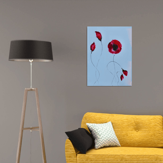 Vermillion Poppies II