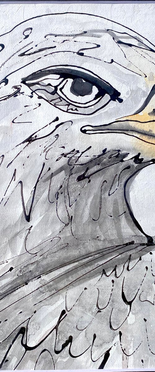 Eagle Ink Painting by Lena Owens at OLena Art