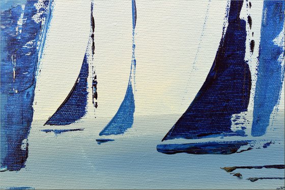 Happy Holidays II - abstract seascape on canvas, ready to hang