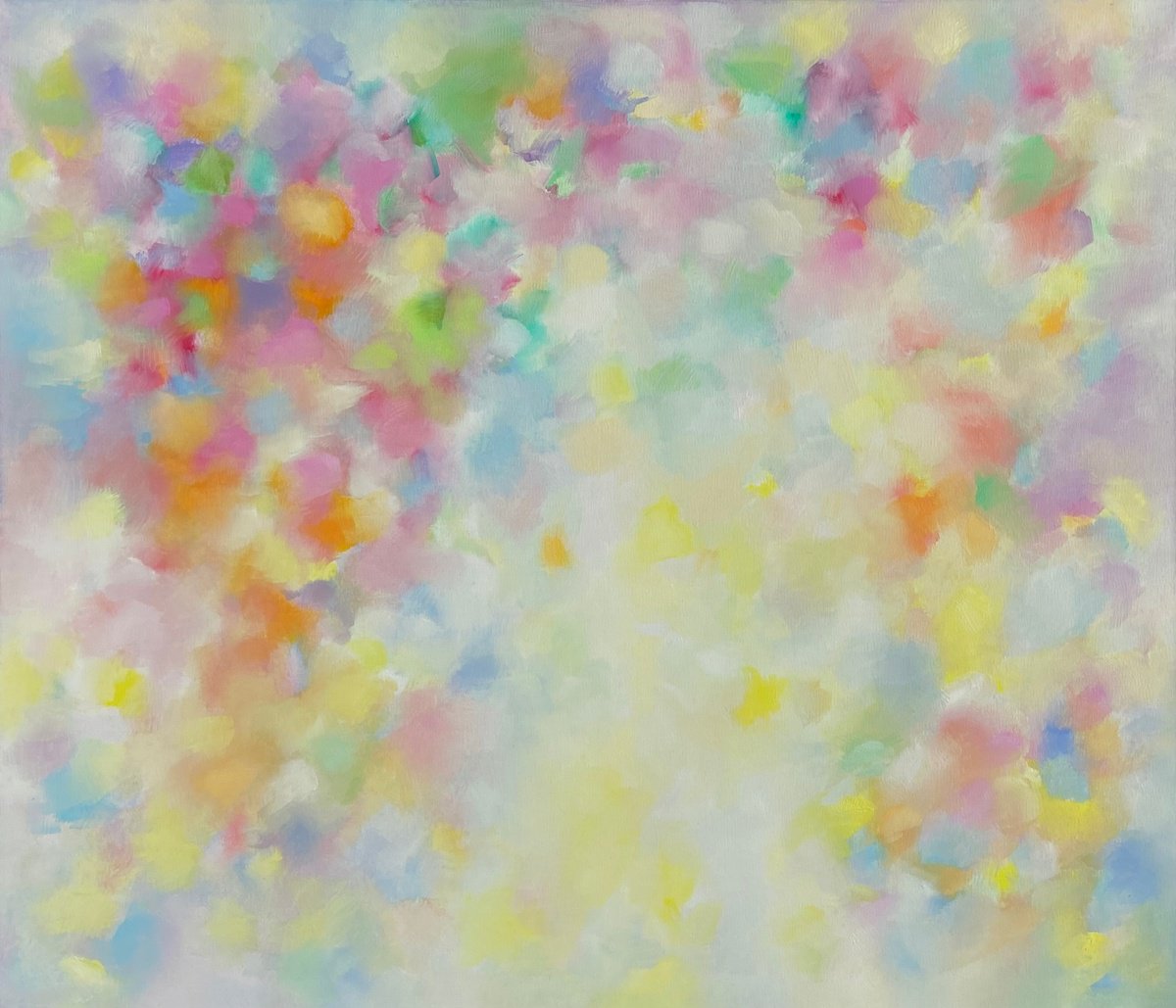 Abstract Oil Painting By Junija (Yuna) Galejeva, 28 X 24", Light, Original Artwork