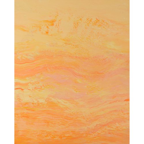 Apricot Swirl - Colorful Modern Abstract by Suzanne Vaughan
