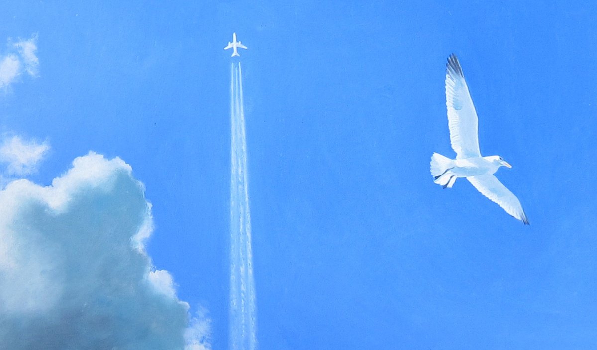 Landscape Oil Painting By Sophie Colmer-Stocker, 24 X 18", A Piece Of Sky, Original Artwork