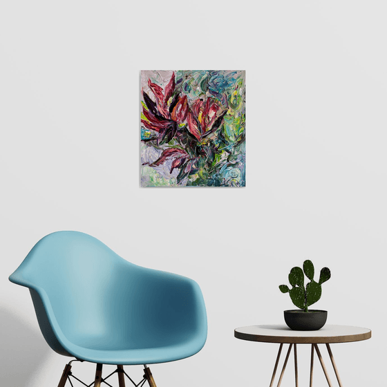 Tropical Jungle Impasto Art