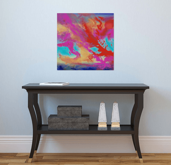 Endless, 60x60 cm, Deep edge, Original abstract painting, acrylic on canvas