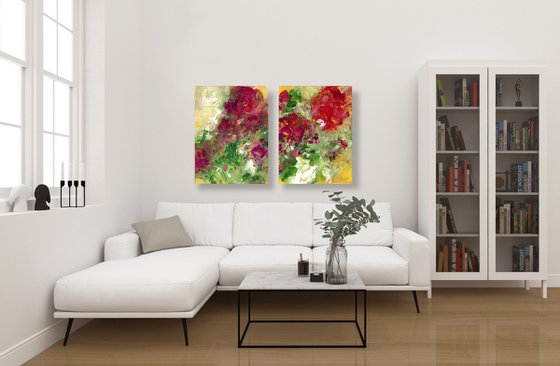 Promise Garden - diptych - 2 paintings