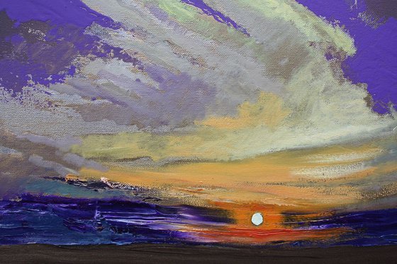 Wold Sunset 2 Early September 2017 Original Oil Painting