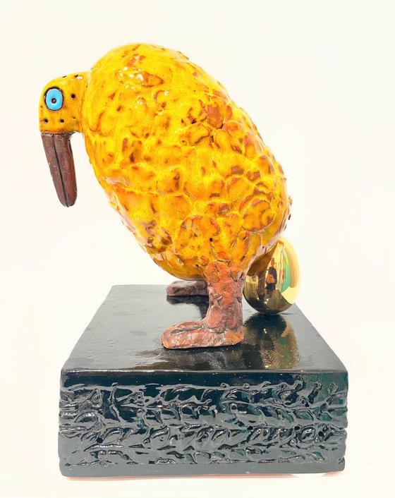 Orange Bird with Golden Egg