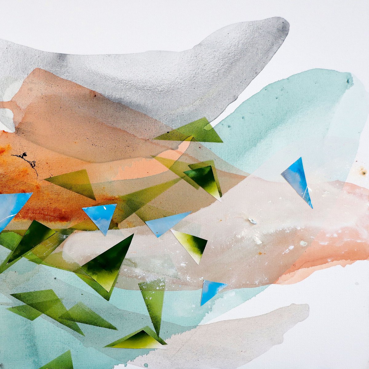 Geometric Abstract Acrylic Painting By Poovi Art, 24 X 24", The Way I See It 03, Original Artwork