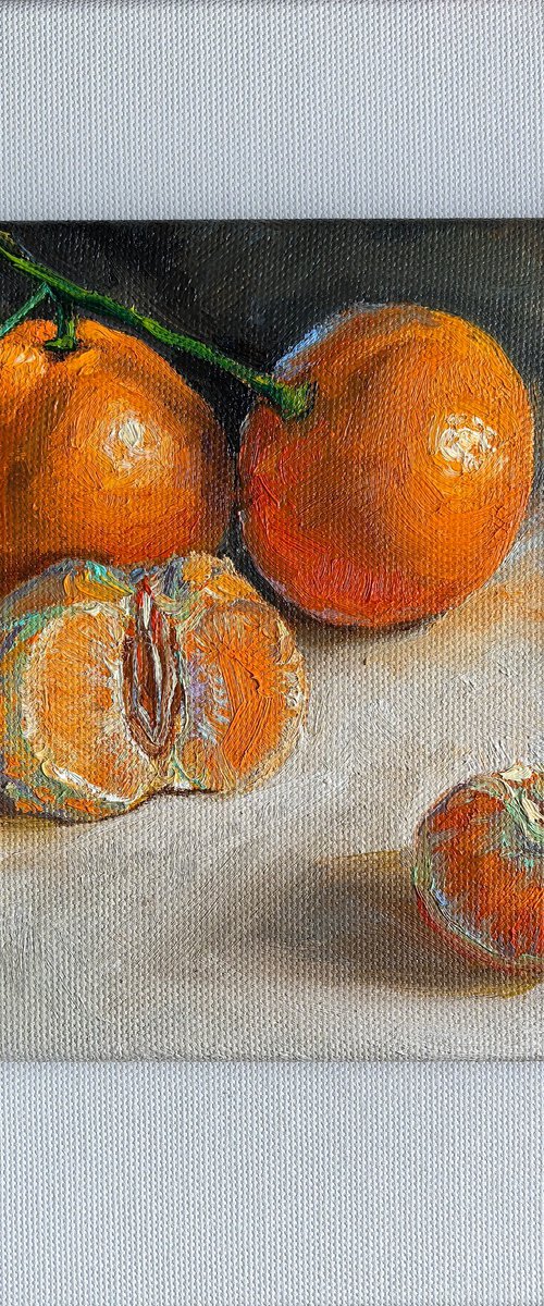 Clementine oil painting by Leyla Demir