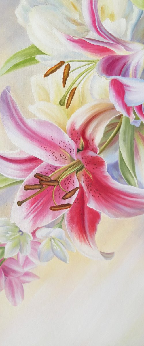"Poetry of flowers", lilies painting by Anna Steshenko