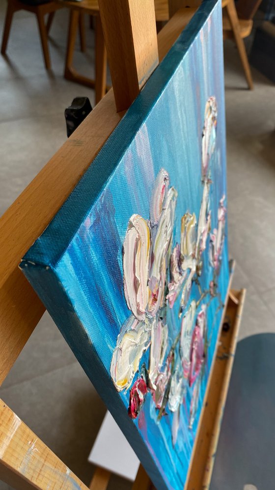 Magnolia on Turquoise