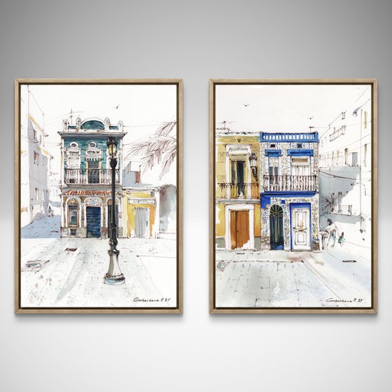 Valencia's Sunlit Pai(Diptych)