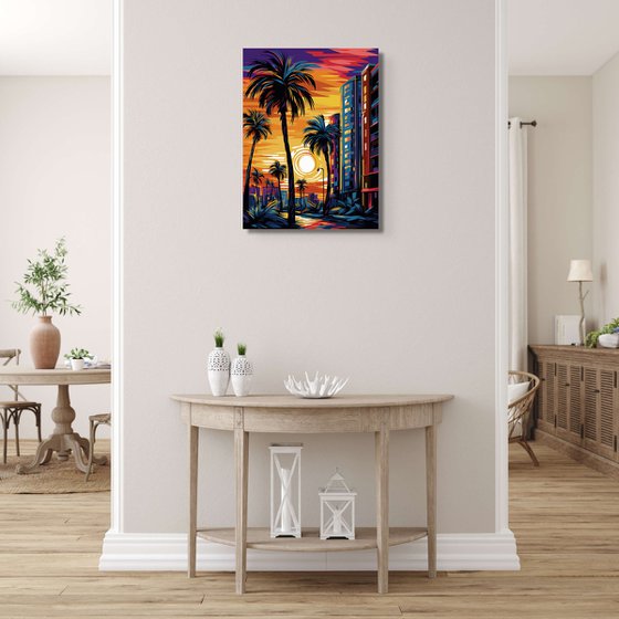 Palm trees in the city