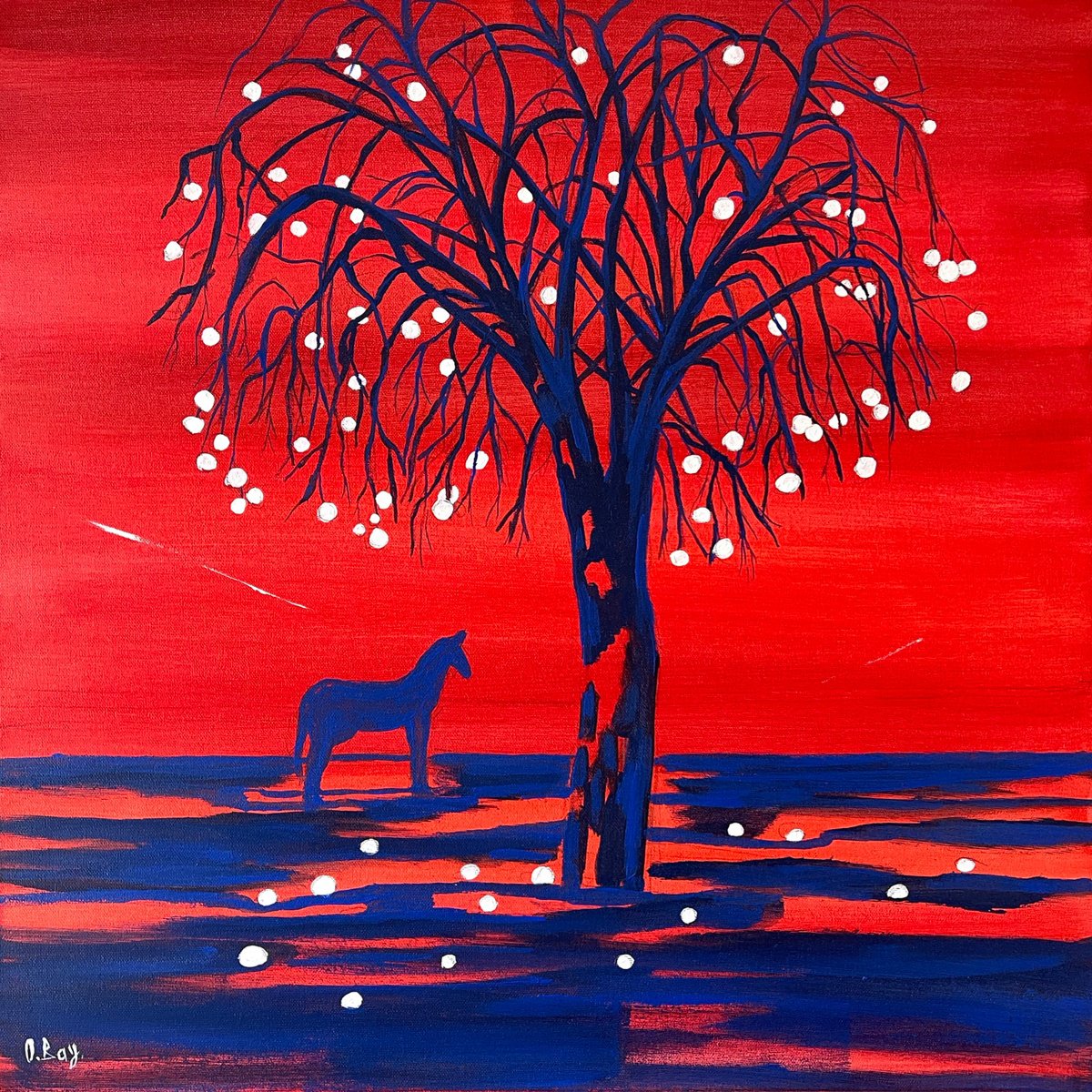 Acrylic Painting , Apple Tree By Olesya Bay, 24 X 24, Artwork For Sale On Artfinder
