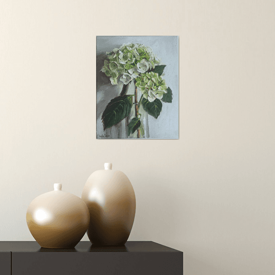 White hydrangea flower