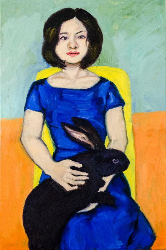 Girl with Black Rabbit