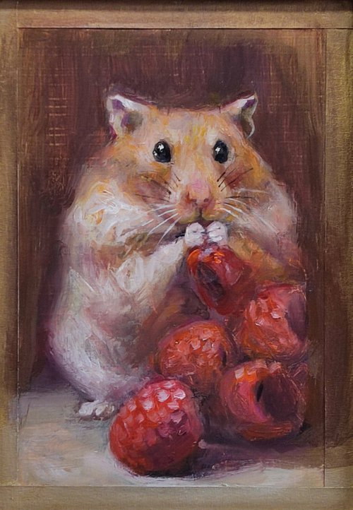 Hamster And Raspbessies by HELINDA (Olga Müller)