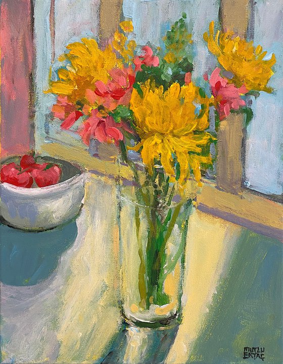 Morning Light with Yellow Blooms