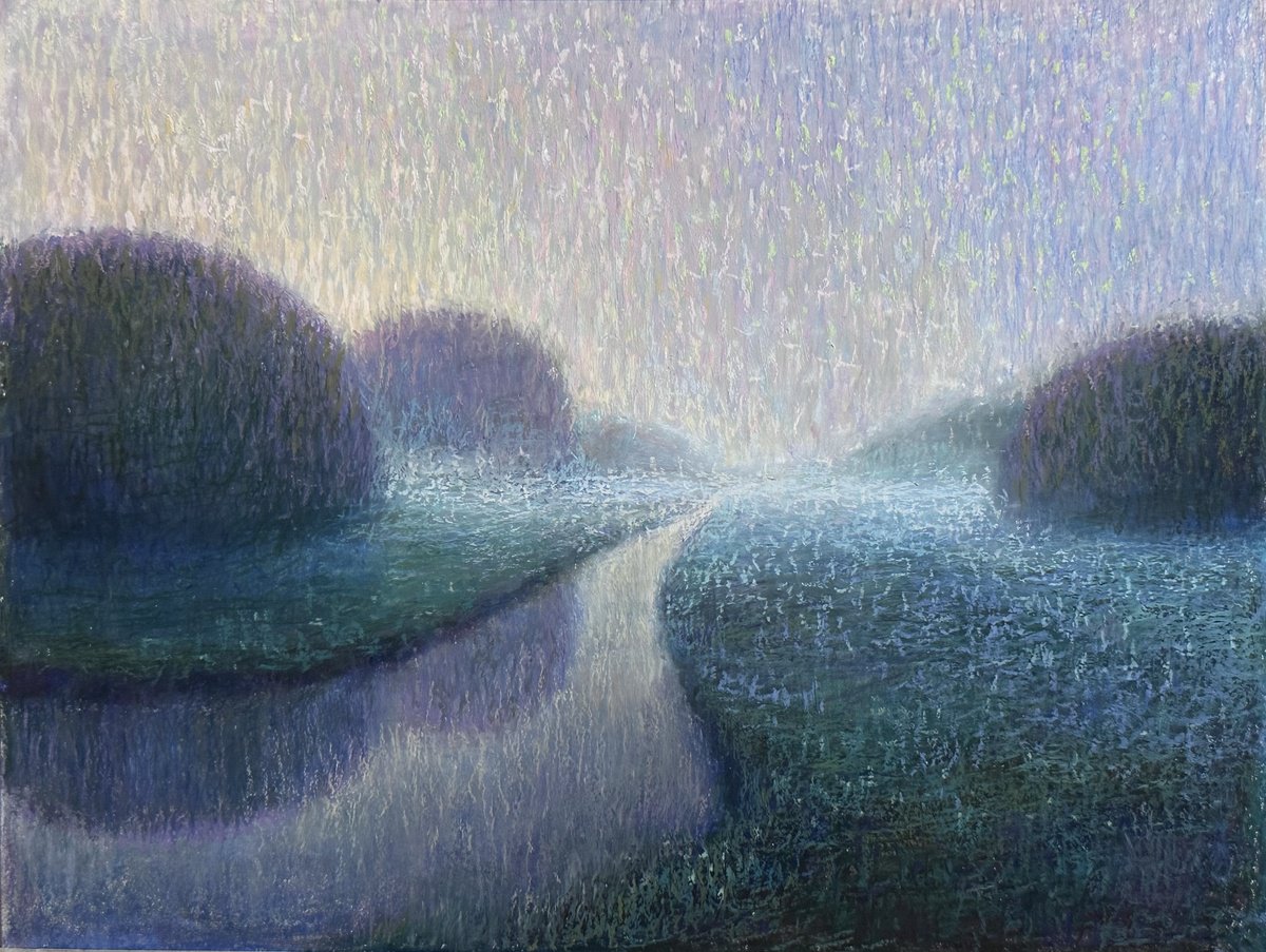Landscape Pastel Drawing By Nataliia Zaharuk, 12 X 9", - When The Sky Began To Dream - ?, Original Artwork